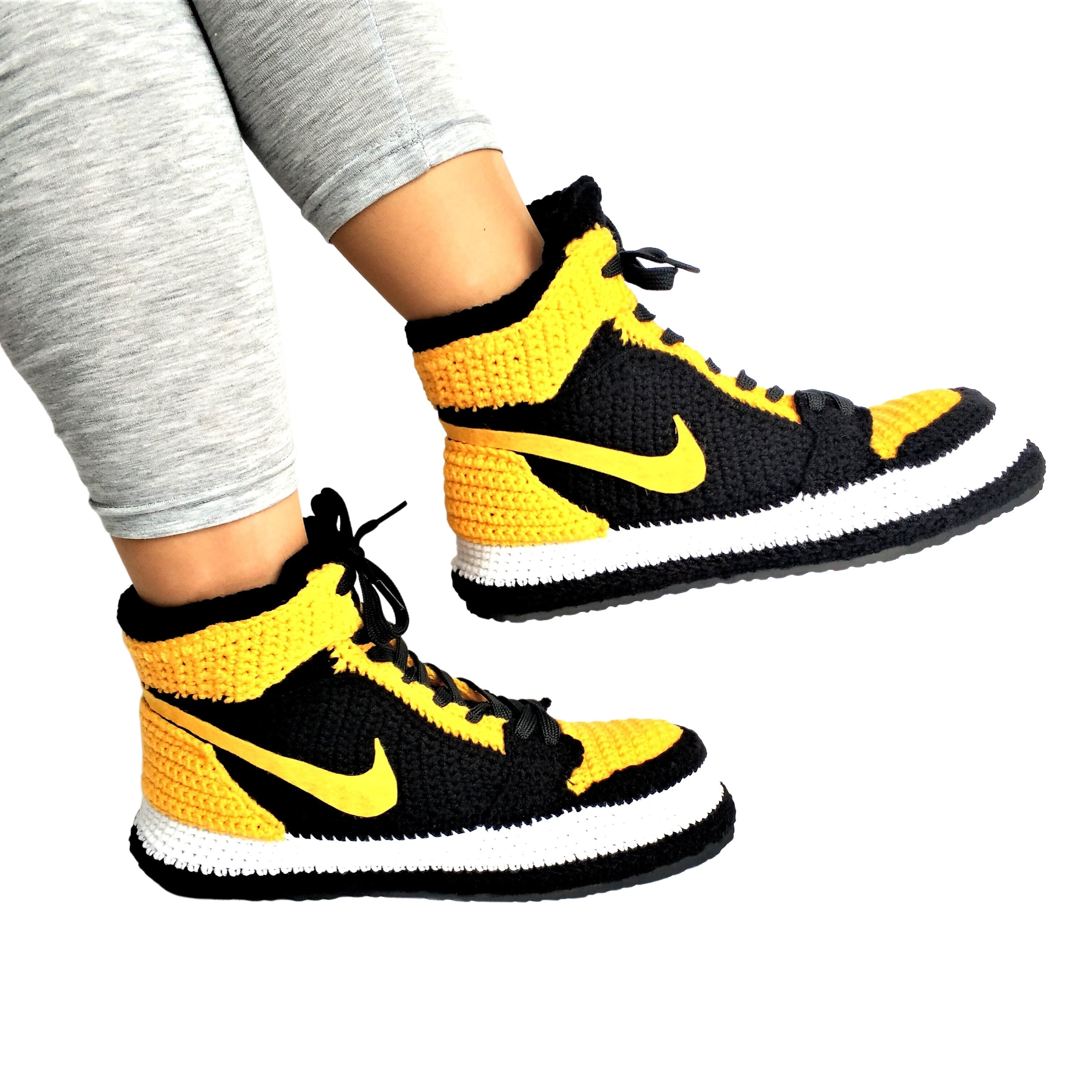 High Top Sneaker Slippers Unisex One-Size Comfy House Jordan Like Slippers  | eBay