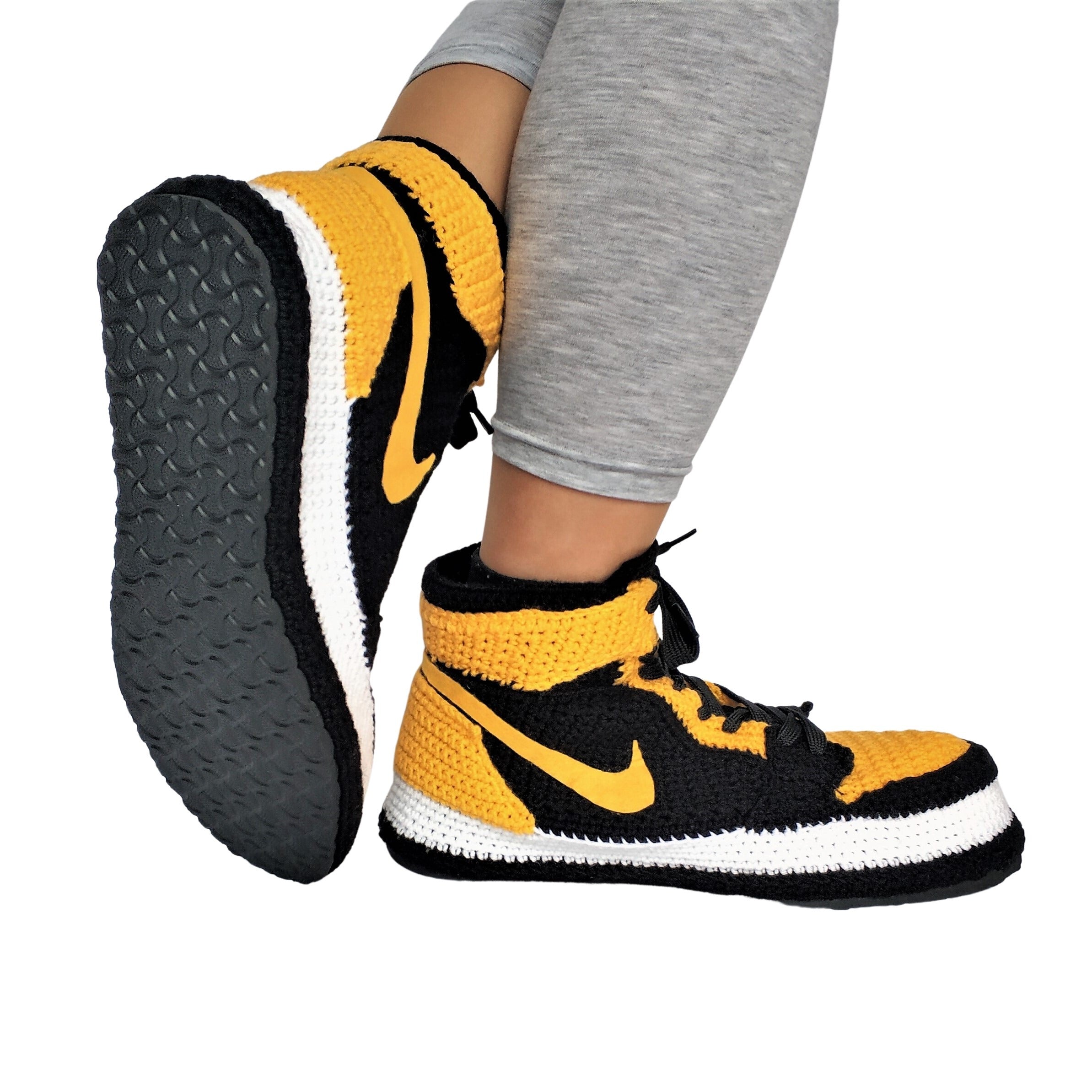 Blue and Black Mid Jordan Novelty Sneaker Slippers | Slip Kickz